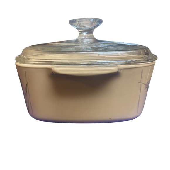 Corning Ware Casserole Dish A-1 1/2-B 1.5 Liter Iris Floral with Pyrex Lid - Picture 2 of 10